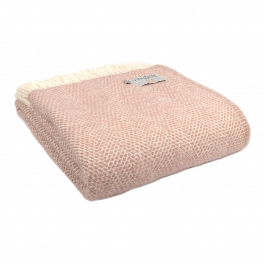 Tweedmill Blankets -Beehive Dusky Pink