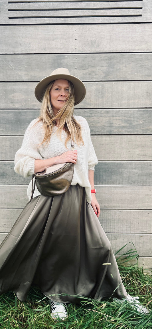 SATIN MOCHA LUXURY SKIRT