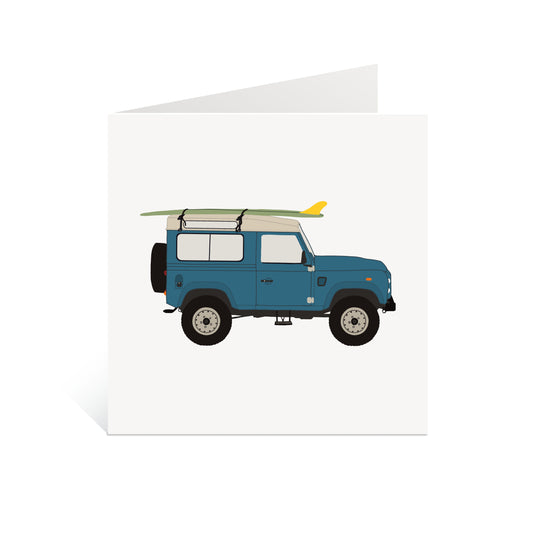 Landy Greeting  Card - Land Rover - Surf Culture Art - New In